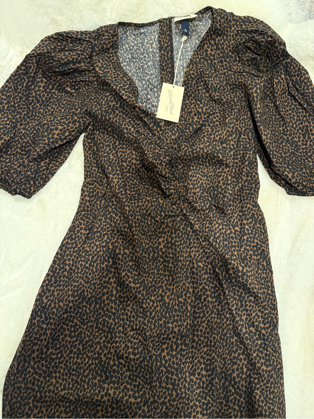 Universal Thread Brown and Black Leopard Print Midi Dress